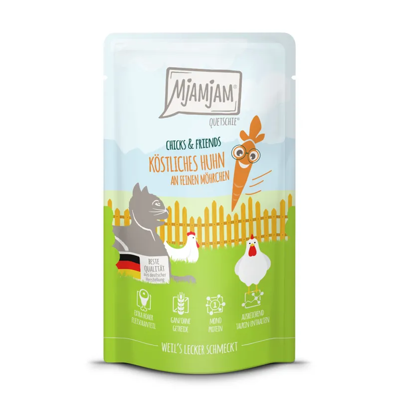 MJAMJAM Pouchbeutel Chicks & Friends Hühnchen mit Sellerie 125 g Beliebt